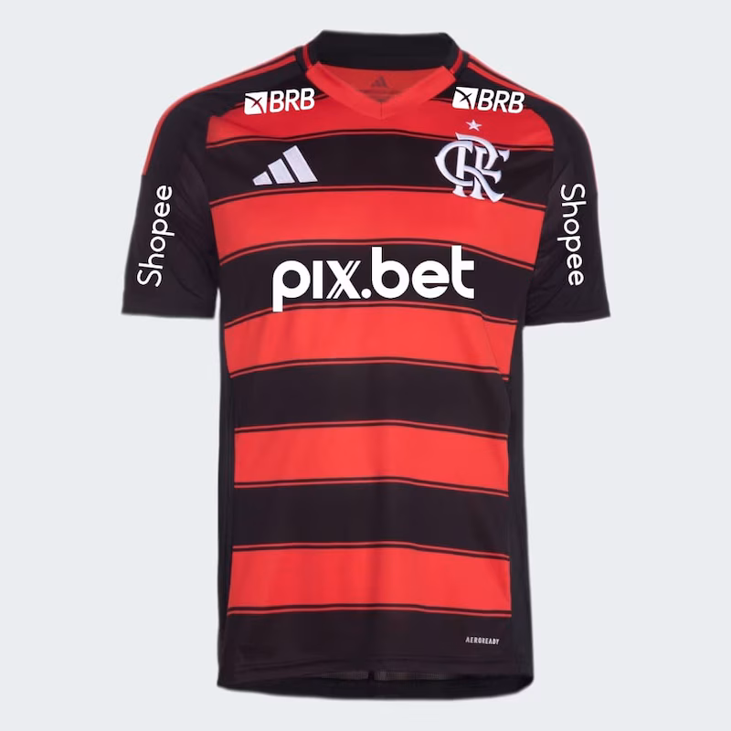 Camisa Flamengo Home 25/26 - Vermelho e preto